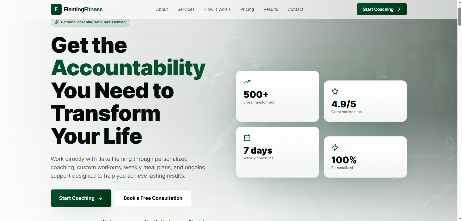 Fleming Fitness website preview