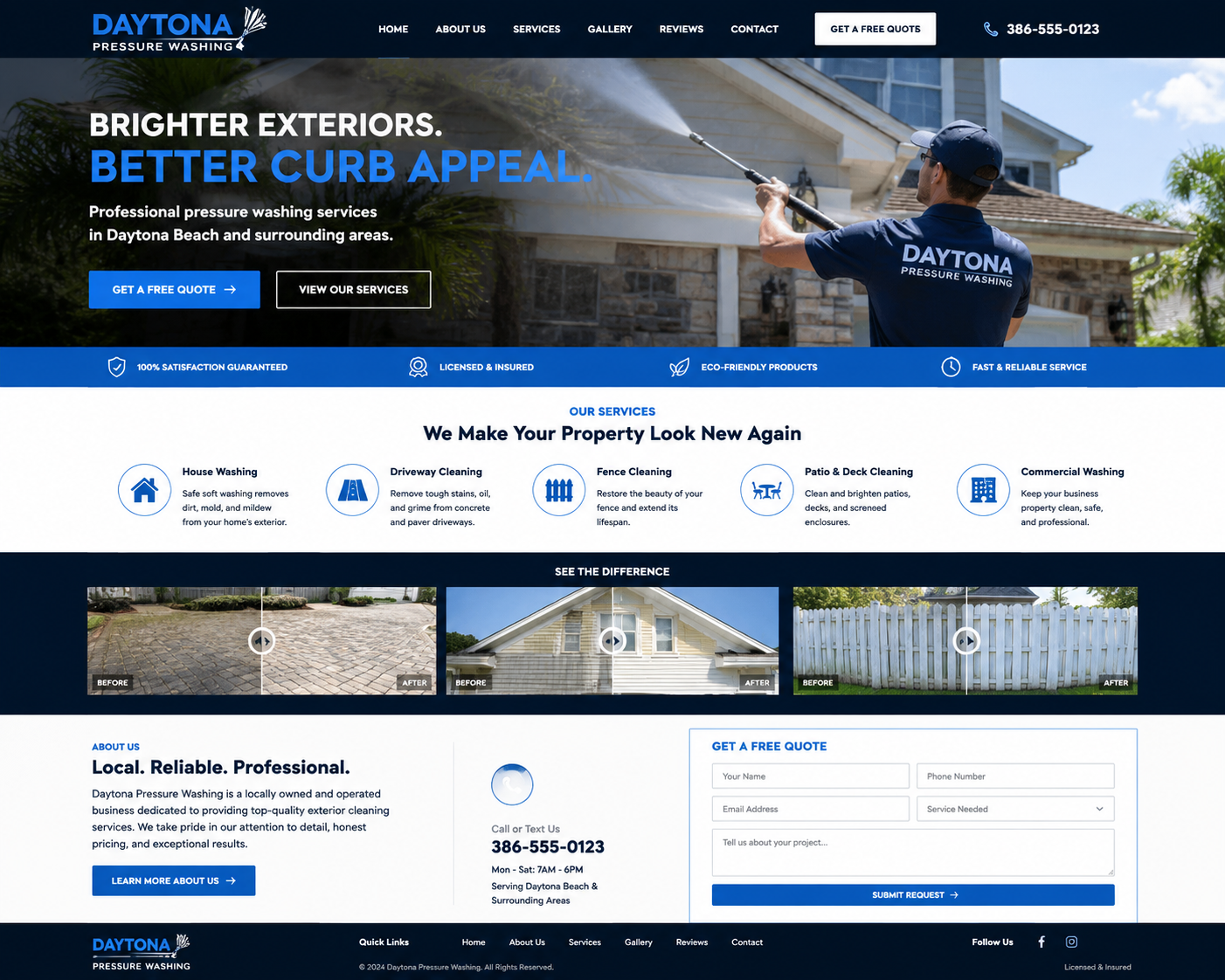 Pressure Washing website preview